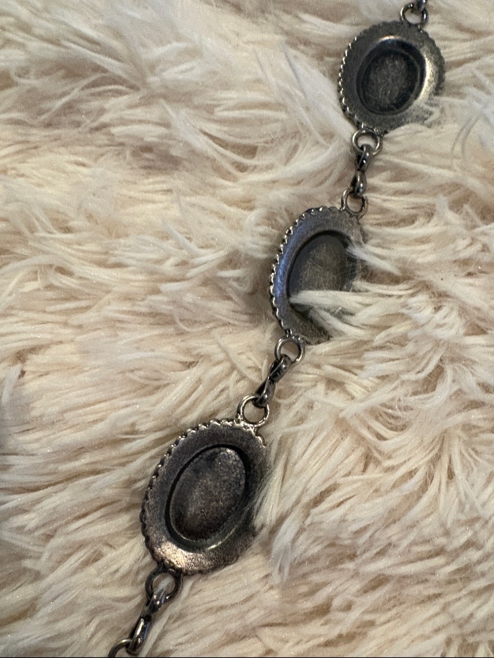 Turquoise Stone and silver Oval Link Waist Belt - - Picture 6 of 6